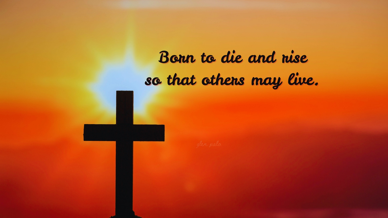 Born-to-Die-and-Rise-X Solitary cross backlit by the rising sun representing the risen Christ who died for our sins.
